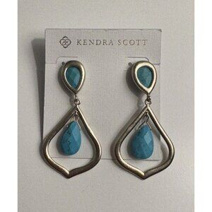 Kendra Scott Vintage Ryanne Chandelier Earrings Turquoise Gold Drop